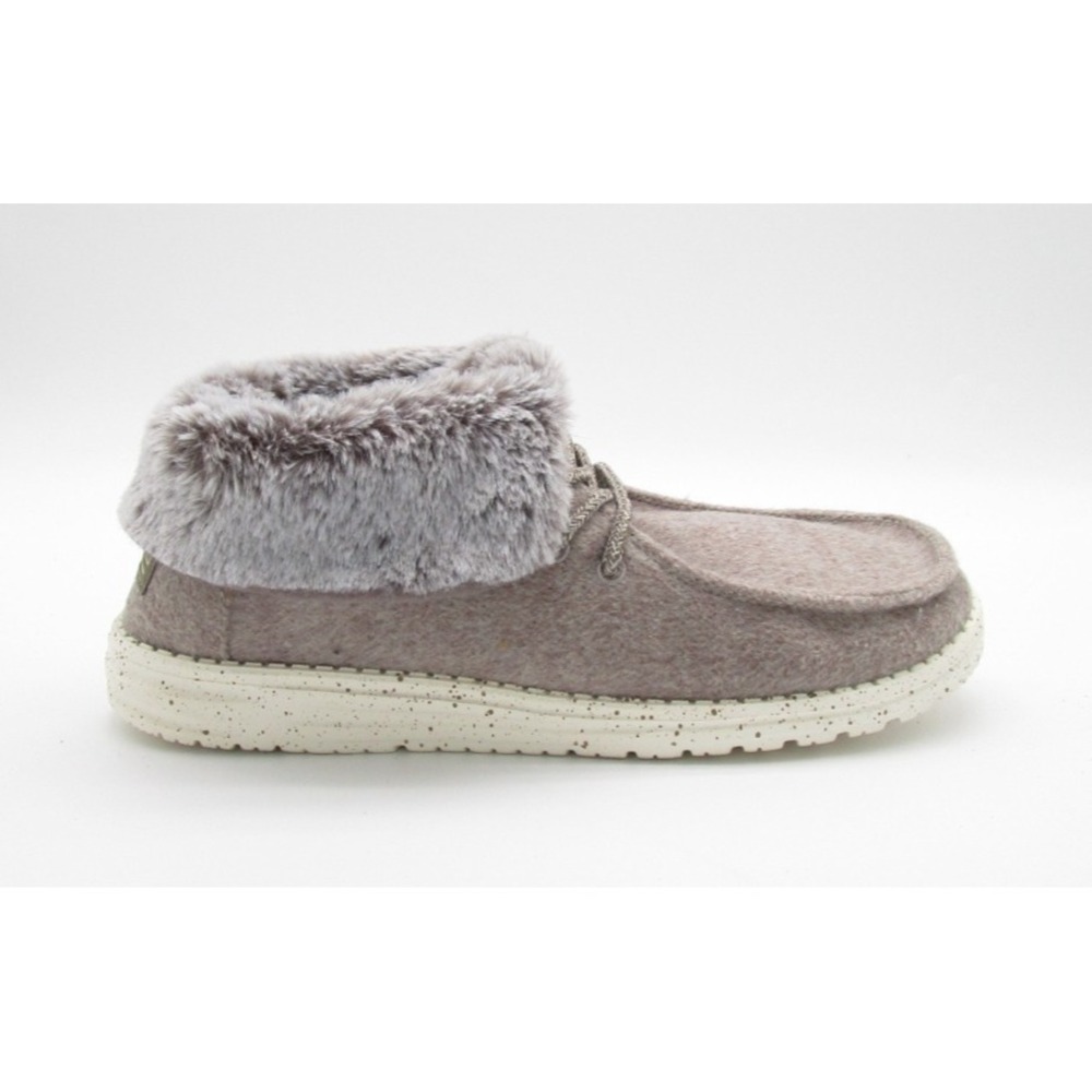 Hey Dude Britt Chocolate Furry Top Lace Up Sneaker Shoes Womens Sz 8 NWOB - Picture 7 of 10